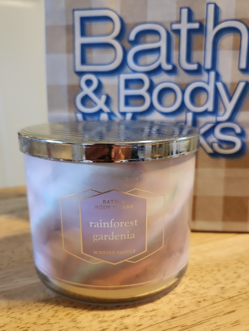 Bath & Body Works Rainforest Gardenia Candle - Pink, Gold
